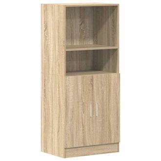 Berkfield Home Kitchen Cabinet Sonoma Oak 57x41.5x131.5 cm Engineered Wood in Light Tan