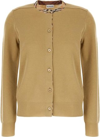 Burberry Stijlvolle Gebreide Collectie - Dames - Vesten - Beige - M - Wol - Truien & Vesten