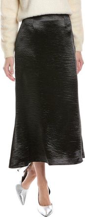Gracia Textured Satin Fishtail Midi Skirt