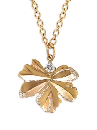 Irene Neuwirth 18k rose gold Leaf diamond necklace - women - Diamond/18kt Rose Gold/Rhinestone - One Size - Pink