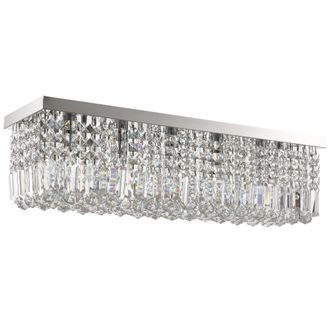 HOMCOM Modern Crystal Ceiling Light Square Chandelier for Home Office Hotel Silver | TJ Hughes