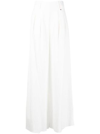 Nissa high-waisted flared trousers - women - Rayon/Nylon - 36 - White
