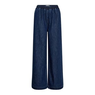 Co'Couture Relaxed Fit Denim Trousers in Denim Blue - female - CoCouture - Wide Trousers - Blue - L - Trousers