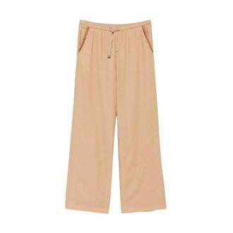 Herno Wide Broeken - Dames - Broeken - Beige - Maat: L Nylon