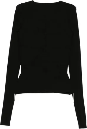 Rick Owens Black Solid Full Sleeves T-Shirt