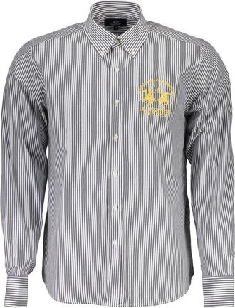 La Martina Blauw Overhemd met Lange Mouwen en Button-Down Kraag - Heren - Casual Overhemden - Blauw - M - Overhemden