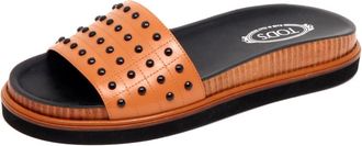 Tod's Lichte rubberen studs sandaal schoen - Dames - Sandalen - Bruin - 35 EU - Schoenen