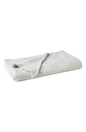 Coyuchi Topanga Organic Cotton Matelass&eacute; Bed Blanket in Tidal Chambray at Nordstrom, Size Full/queen