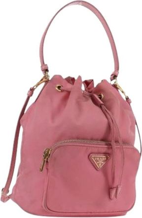 Prada Pre-owned Bucket Bags, female, Pink, Size: ONE SIZE Pre-owned Vintage Bucket Bag