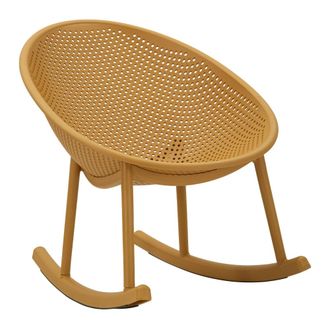 Mauro Ferretti Mecedora de exterior de pp color mostaza, 66x88x80 cm
