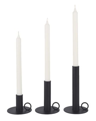 Mercana Set Of 3 Noir Candle Holders
