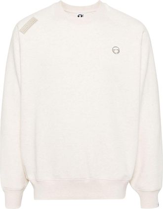 Aape By A Bathing Ape logo patch sweatshirt - men - Polyester/Cotton - S - Neutrals
