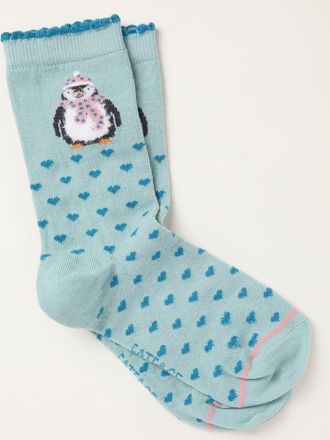 Fat Face FatFace Green Haze Penguin Socks
