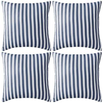 vidaXL Cuscini da Esterno 4 pz Stampa a Righe 45x45 cm Blu - Vidaxl