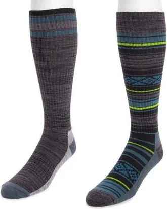 Muk Luks Tall Compression Socks 2 Pair Pack in Ebony/blue Steel at Nordstrom