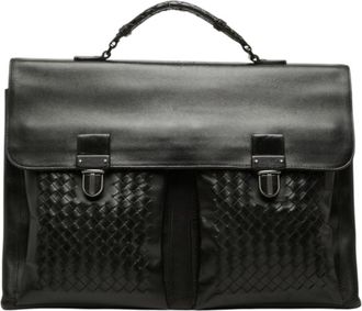 Bottega Veneta Black Leather Briefcase (Pre-Owned)