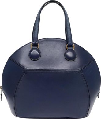 Hermès Ile De Shiki Blue Leather Handbag (Pre-Owned)