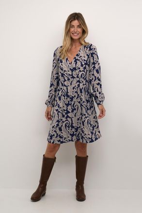 Cream Jurk CRLucy A-shape blue multi