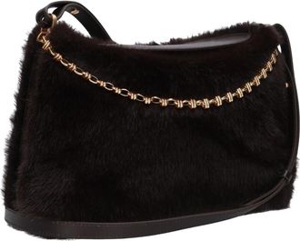 Vanessa Bruno Chique Ketting Schoudertas voor Herfst/Winter - Dames - Schoudertassen - Bruin - ONE Size - Wol - Tassen