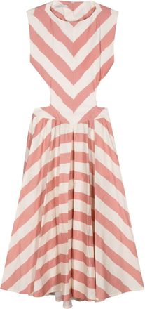 Philosophy di Lorenzo Serafini striped midi dress - women - Cotton/Elastane - 44 - Pink