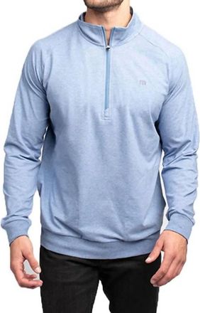 Travis Mathew Mens Zachary 1/2 Zip Pullover In Heather Light Blue
