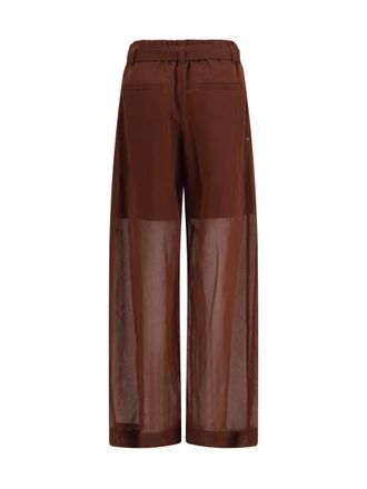 Brunello Cucinelli Womens Cotton Loose Pants With Monili Mulberry Trousers