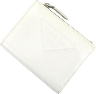 Prada White Leather Wallet (Bi-Fold) (Pre-Owned)