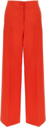 Brioni Camilla Pants - Dames - Wijde Broeken - Rood - L - Wol - Broeken