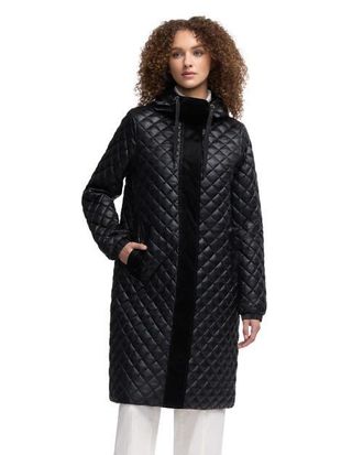 Pajar Peridot Diamond Quilted Longline Shacket in Black at Nordstrom, Size Xx-Large