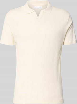 Lindbergh Lindbergh Regular Fit Poloshirt in Jaquard-Strick in Offwhite, Gr&ouml;&szlig;e XXXL