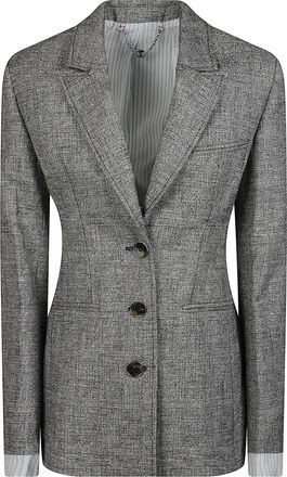 Paco Rabanne Tailored Silk Jacket with Textured Grey Fabric