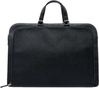 Prada Pre-owned Vintage Aktetas - Dames - Vintage Handtas - Zwart - ONE Size - Leer - Vintage