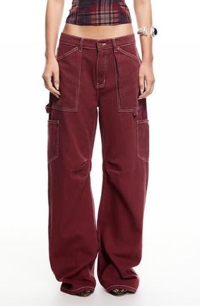 Lioness Miami Vice Low Rise Carpenter Jeans in Cherry at Nordstrom Rack, Size Small