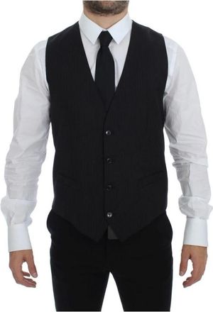 Dolce & Gabbana Suit Vests - Heren - Gillet - Zwart - M - Wol - Kostuums