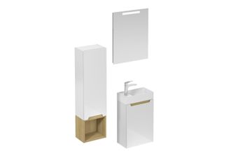 Puma Naturel - Conjunto De Ba&ntilde;o Con Lavabo Que Incluye Grifo Lavabo, Ca&ntilde;o Y Sif&oacute;n Stilla, Blanco Brillante (ksetstilla020)