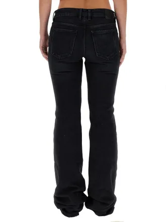 Off-white Wide-Leg Cotton Jeans - Black