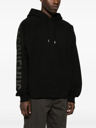 Jacquemus Mens Le Typo Hoodie in Black
