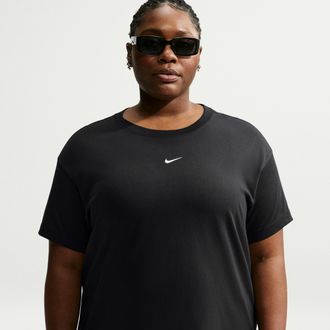 Nike Womens Nike Sportswear Classic Oversized T-Shirt (Plus Size) in Black | IH7954-010