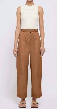 SIMKHAI Jenny Belted Cropped Pants In Hickory