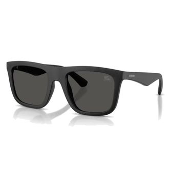 Burberry Sunglasses, unisex, Black, 55 MM, Square Sunglasses with Dark Grey Lenses
