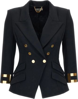 Elisabetta Franchi Tailored Black Blazer With Double-Breasted Front