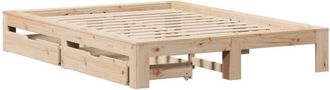 vidaXL Bed Frame without Mattress 140x200 cm Solid Wood Pine Vidaxl