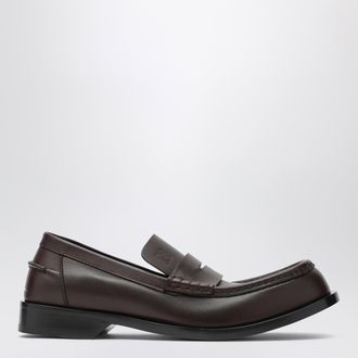 Loewe Mocassino Bobine in pelle di vitello lucida marrone scuro