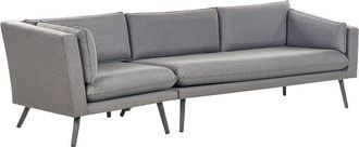 Beliani Modern Outdoor Garden Sofa Upholstered 3 Seater Left Hand uv Resistant Grey Loretello