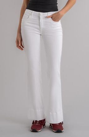 Kut from the Kloth Kelsey Mid Rise Kick Flare Jeans in Optic White at Nordstrom, Size 10
