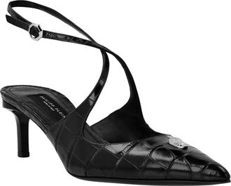 Philipp Plein Leren Pumps met Enkelbandje - Dames - Pumps - Zwart - 35 EU - Leer - Schoenen