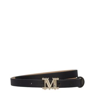 Max Mara MVit Cintur&oacute;n de Piel - Accessories - Mujer - Negro - L