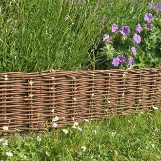 PRIMROSE Woven Willow Hurdle Edging for Lawn Border Edge in Brown