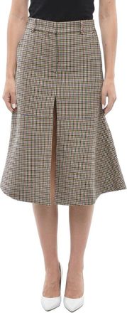 Stella McCartney Brown Houndstooth Midi Skirt