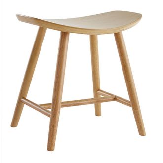 Miliboo Sgabello basso legno chiaro H46,5 demory